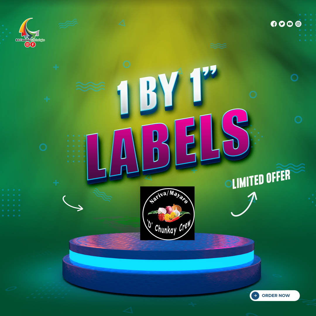 1 by 1 inches Labels Regular