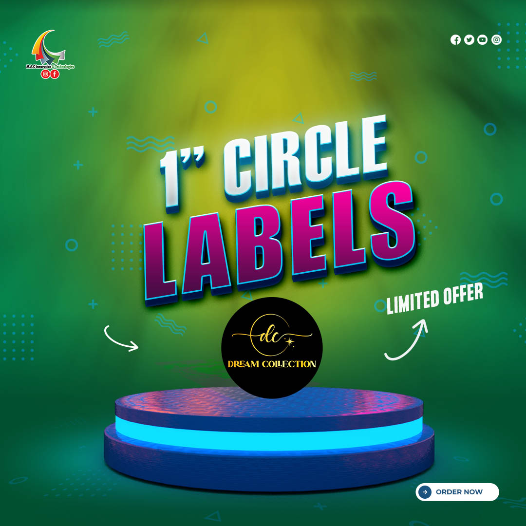 1 by 1 inch Circle Regular labels