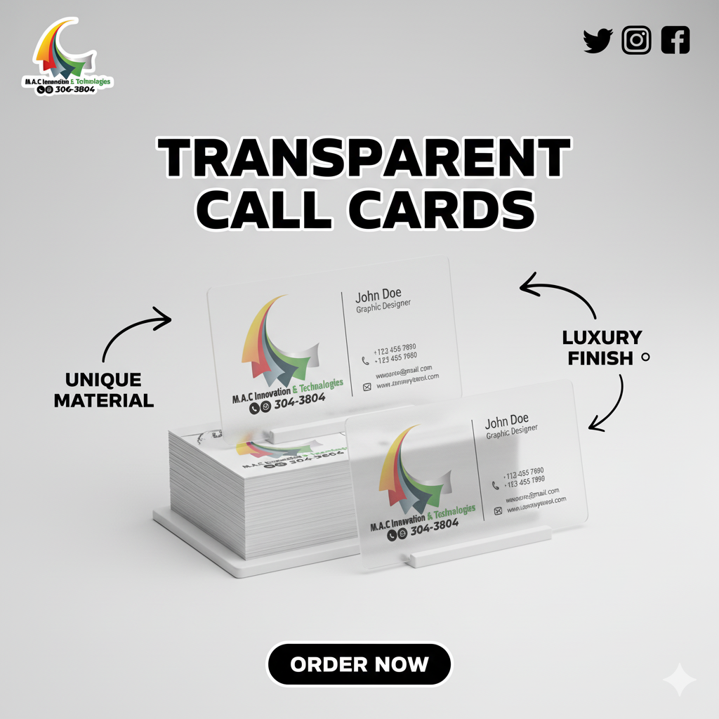 Transparent Call Cards 