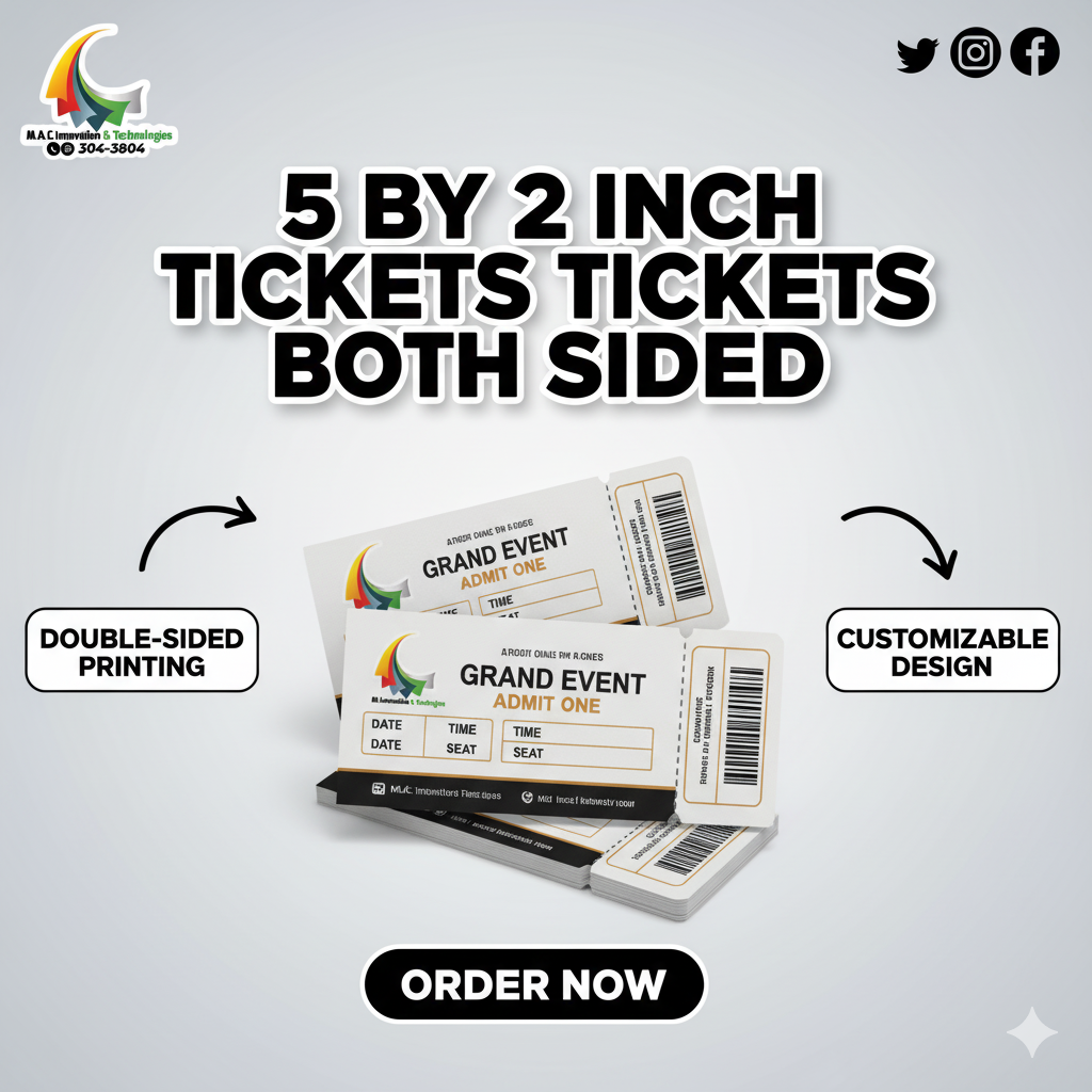 5 by 2 Tickets Both Sided