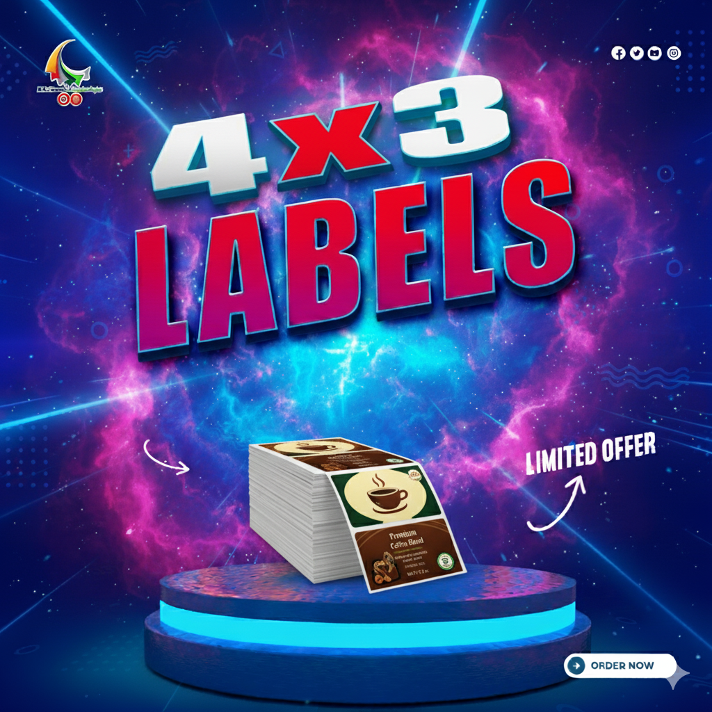 4 by 3 Inch Glossy Labels