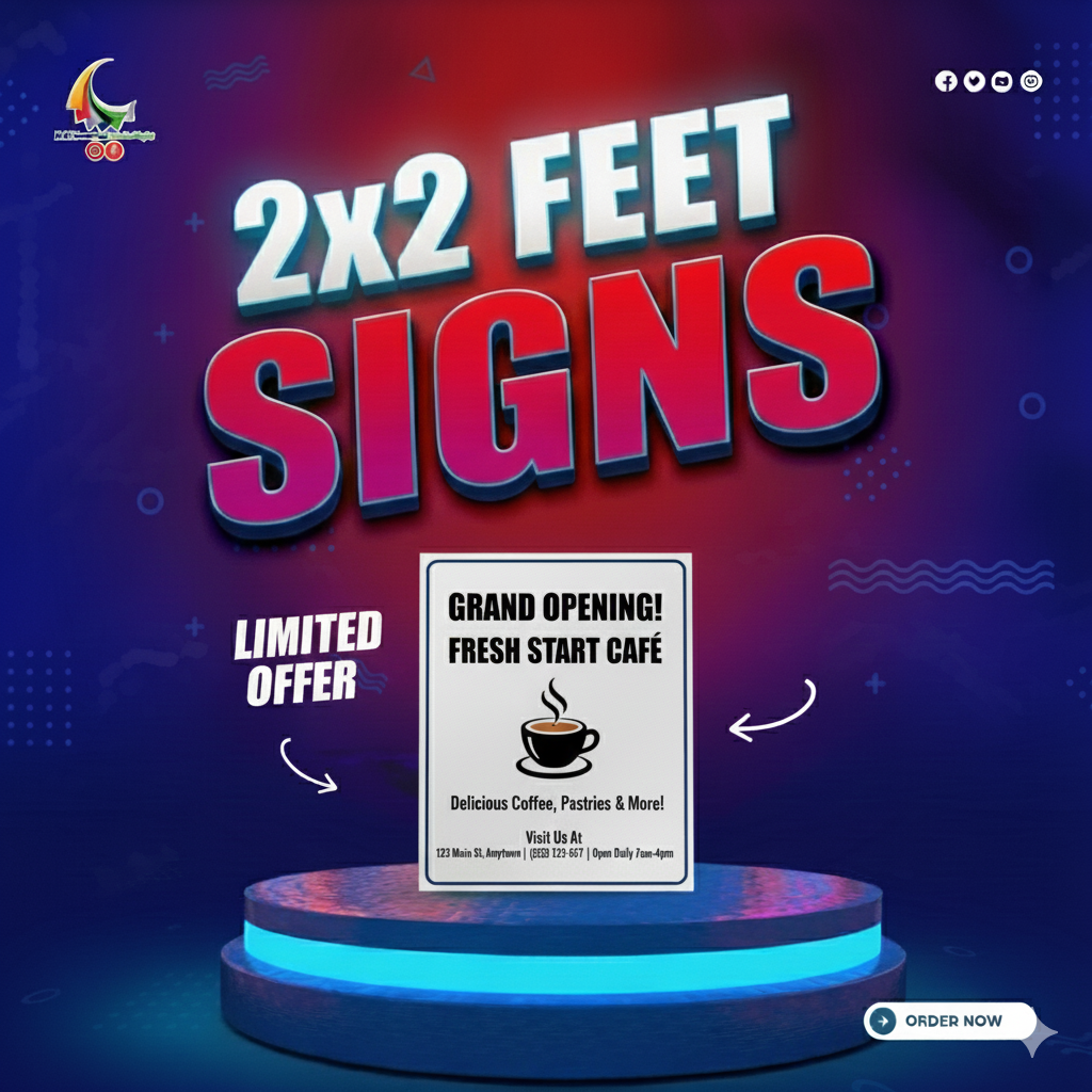 2 by 2 Feet Sign 