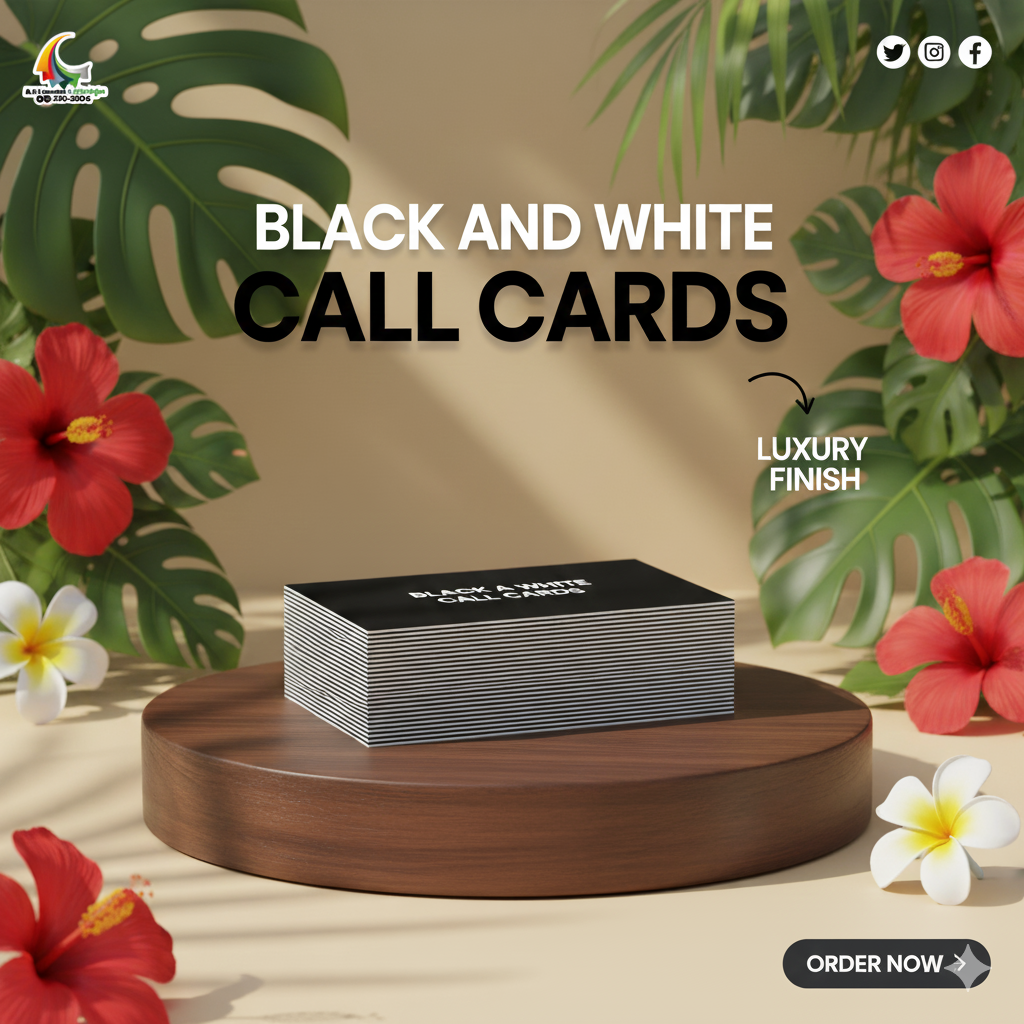 Black and white Call Cards