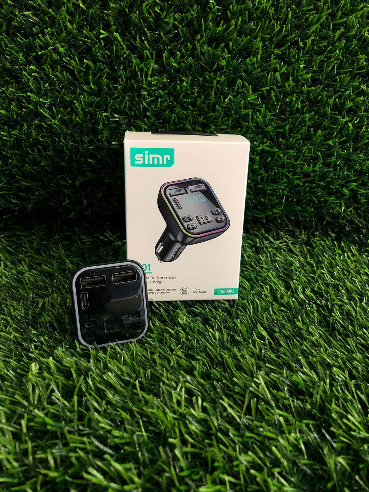 SIMR WIRELESS FM TRANSMITTER CAR MP3 CHARGER