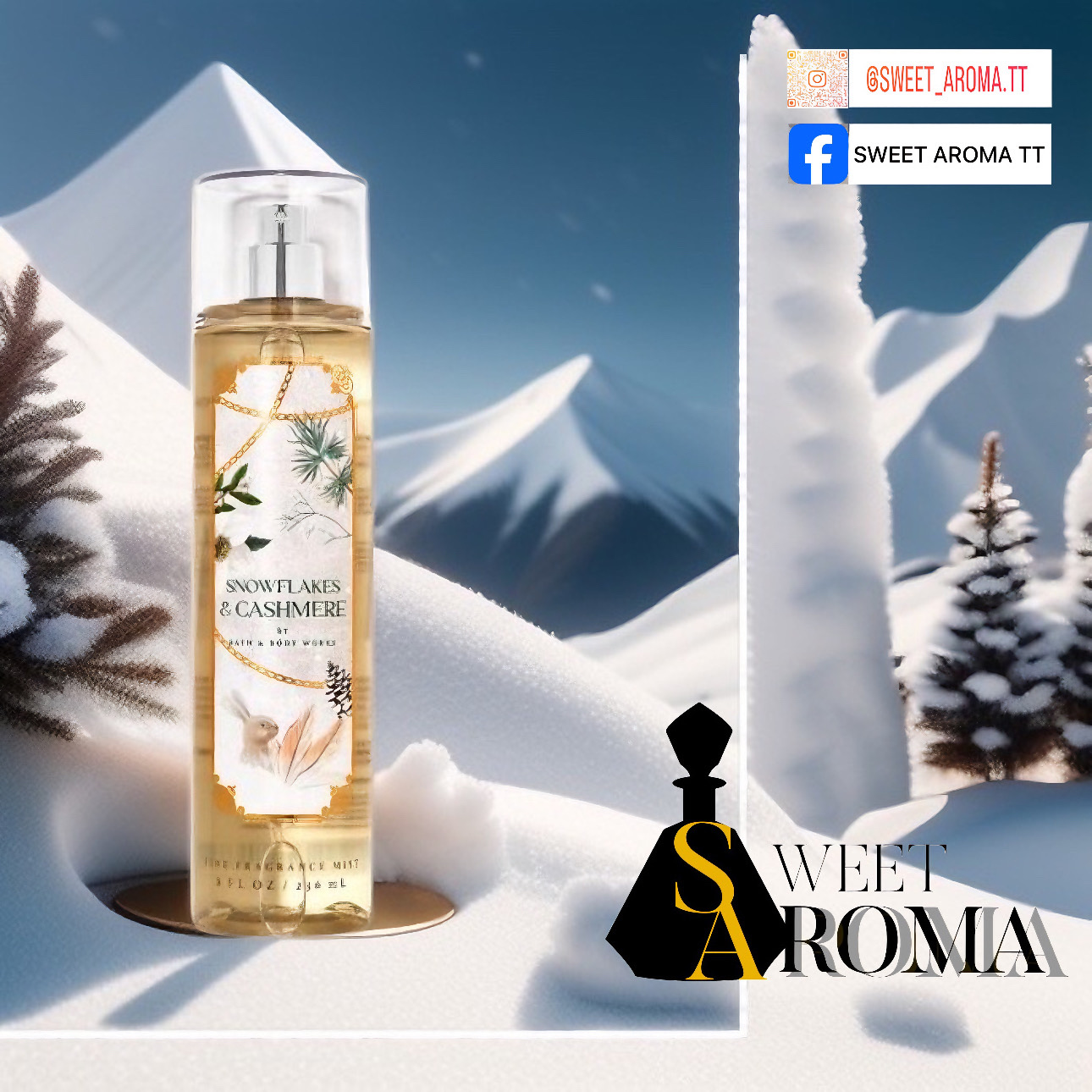 Bath & Body Works, Snowflake and Cashmere Fine Fragrance Mist-236ml