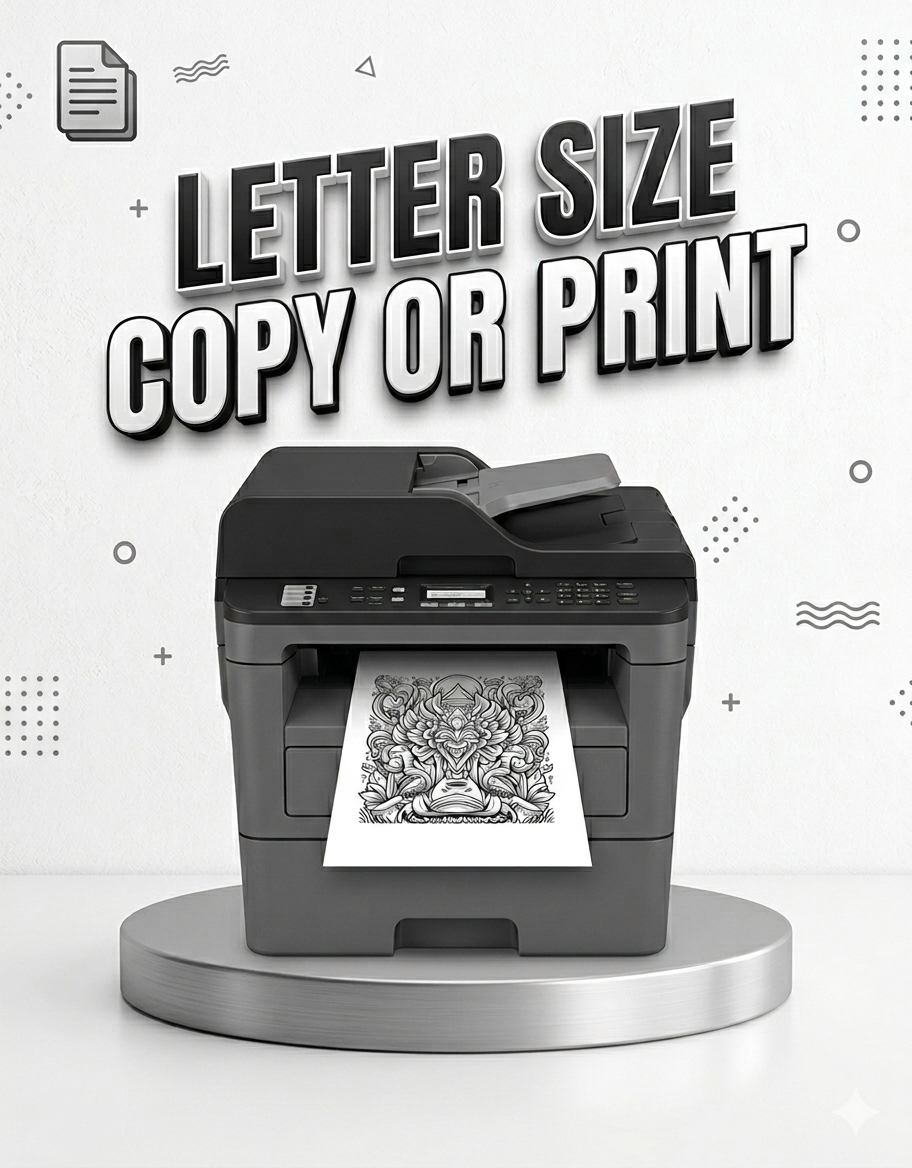 Letter Size Copy Or Print Black And White