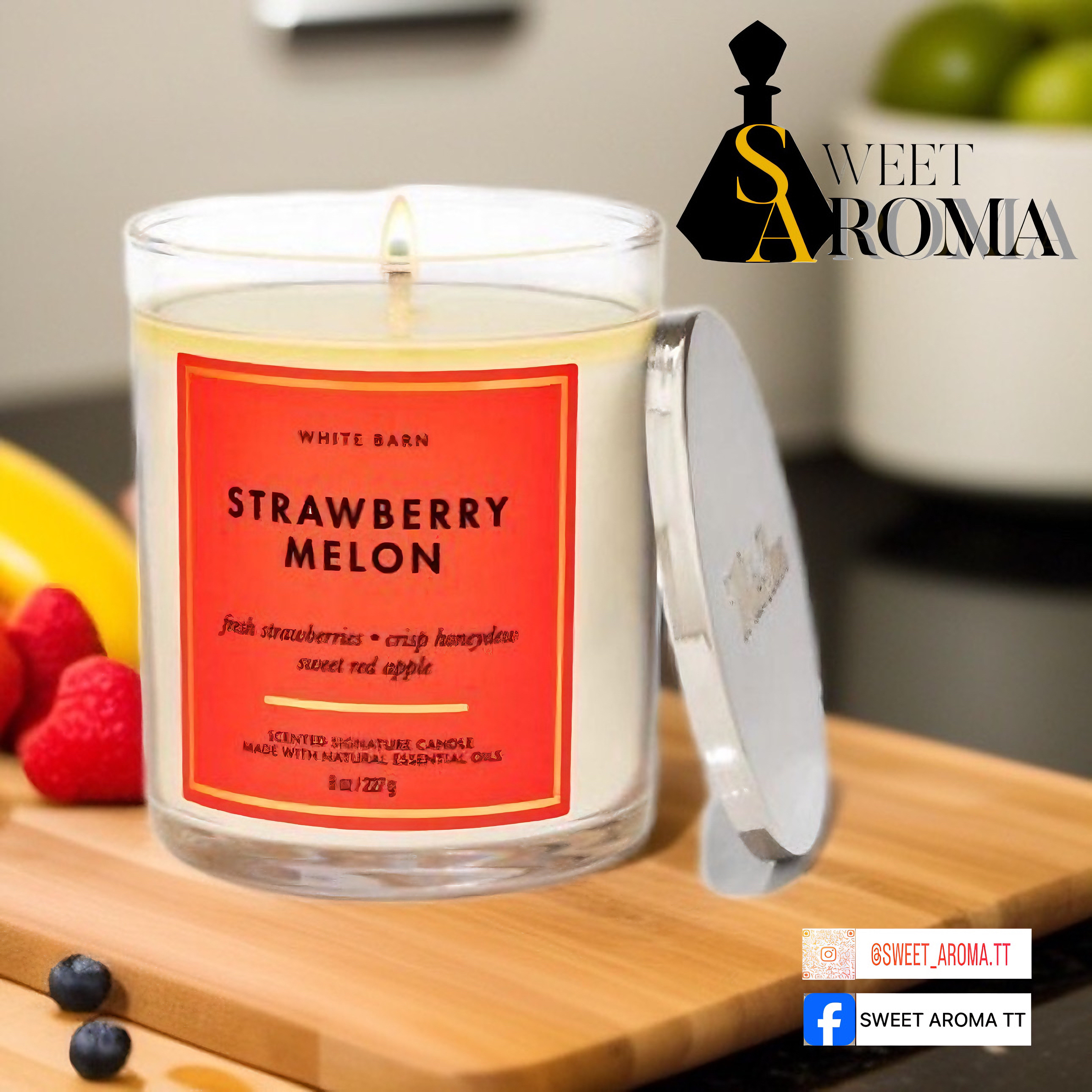 Bath & Body Works, Strawberry Melon 1 Wick Candle