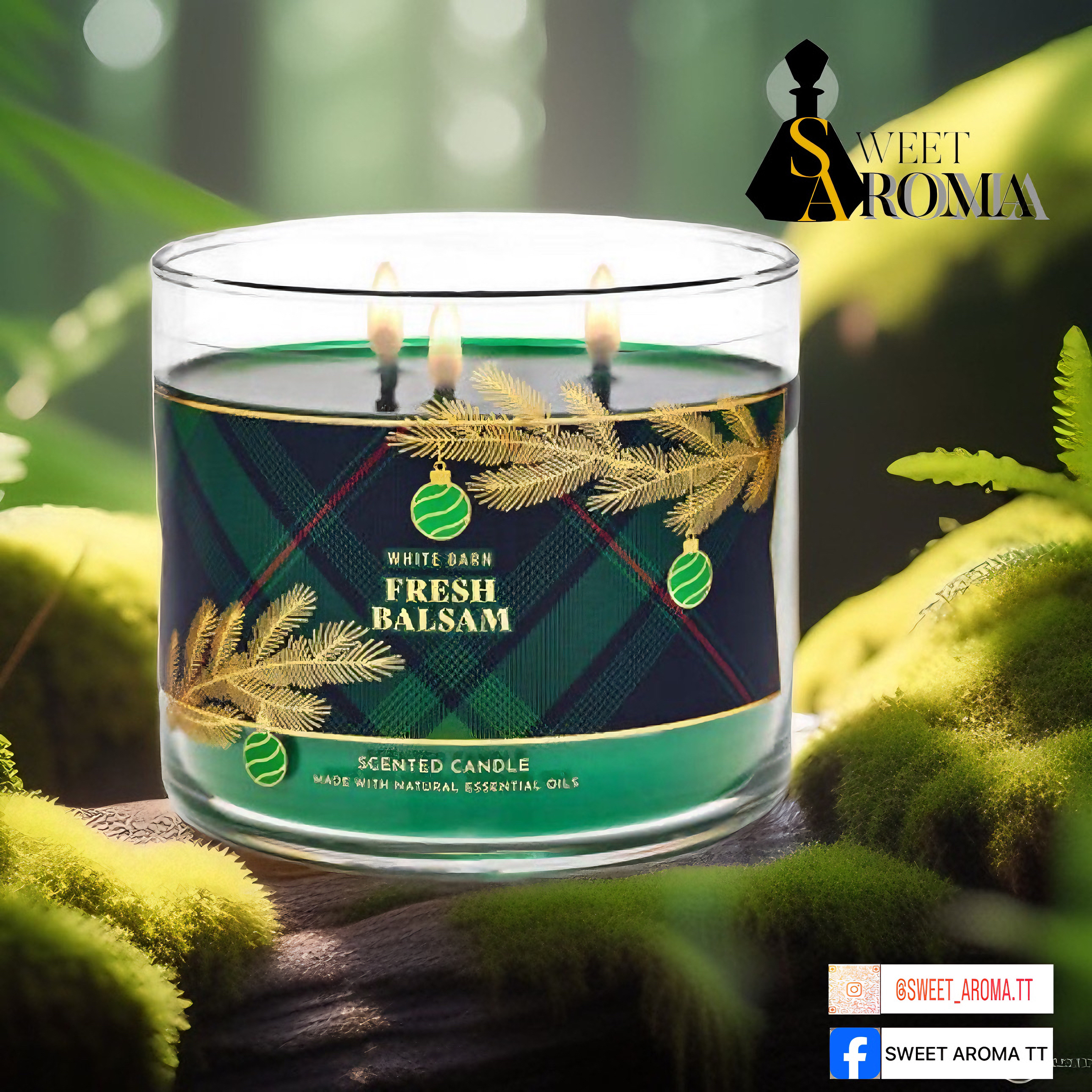 Bath & Body Works, Fresh Balsam 3 Wick Candle